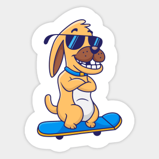 Bulldog on Skateboard Sticker